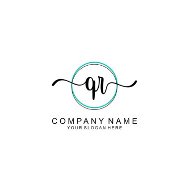 Minimalist el yazısı QR İlk Logo Tasarımı Koleksiyonu