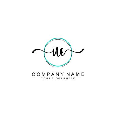 Minimalist el yazısı UE İlk Logo Tasarımı Koleksiyonu