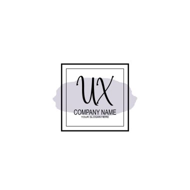 Minimalist el yazısı UX İlk Logo Tasarımı Koleksiyonu