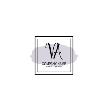 Minimalist el yazısı VA İlk Logo Tasarımı Koleksiyonu