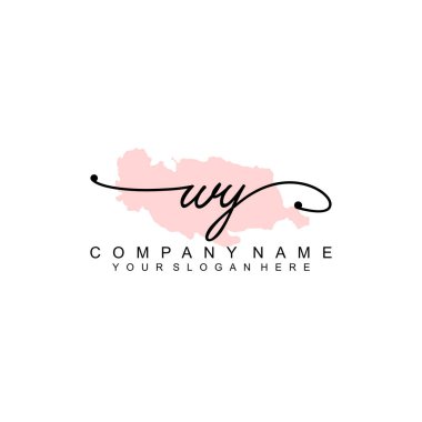 Suluboya Aksanlı WY Modern El Yazısı Logo Şablonları