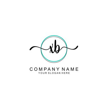 Minimalist el yazısı XB İlk Logo Tasarımı Koleksiyonu