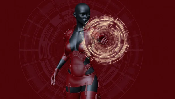 Metaverse Digital Cyber World Technology Futuristic Nft Game Lifestyle Woman — Stock Photo, Image