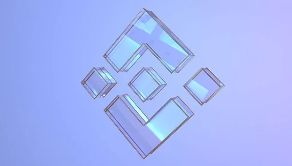 Binance Cryptocurrency Icon Glass Binance Symbol Rendering — Stock Photo, Image