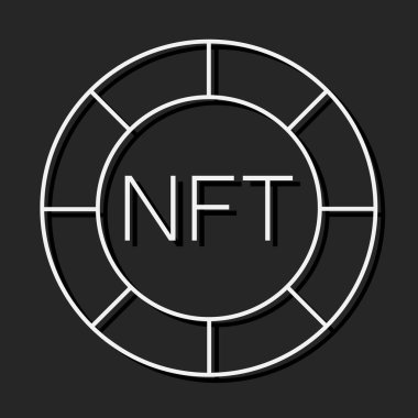 NFT teknoloji çizgisi ikonu. Kripto Simgesi veya Logo Sembol Çizimi. EPS 10
