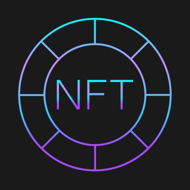 NFT teknoloji çizgisi ikonu. Kripto Simgesi veya Logo Sembol Çizimi. EPS 10