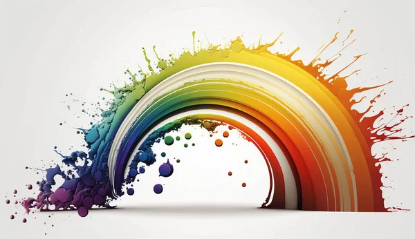 Paint rainbow, paint splatter on white background. illustration