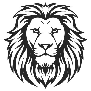 Lion Head Logo Vektör Şablonu Çizim Tasarımı. EPS 10