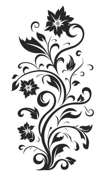 Силует Квітів Білому Тлі Векторні Ілюстрації Eps — стоковий вектор