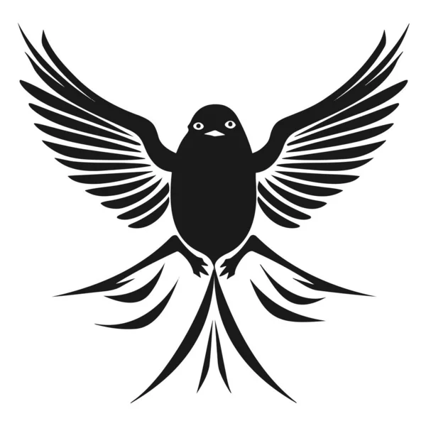 Гудящий Птичий Силуэт Изолированный Вектор — стоковый вектор