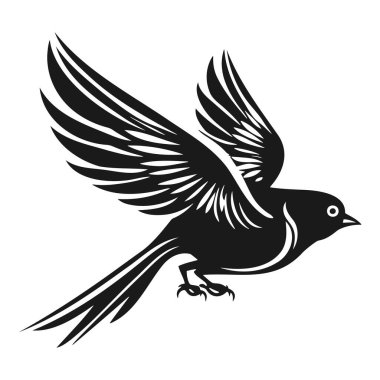 Mırıldayan kuş silueti. İzole vektör