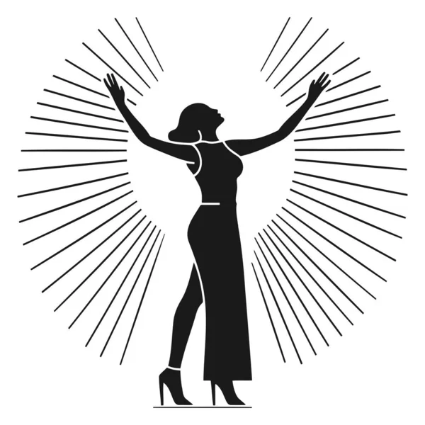 Silhouette Einer Jungen Tänzerin Logo Oder Corporate Design Für Tanzschule — Stockvektor