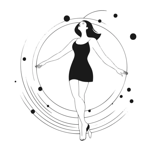 Silhueta Uma Jovem Dançarina Logotipo Design Corporativo Para Uma Escola —  Vetores de Stock