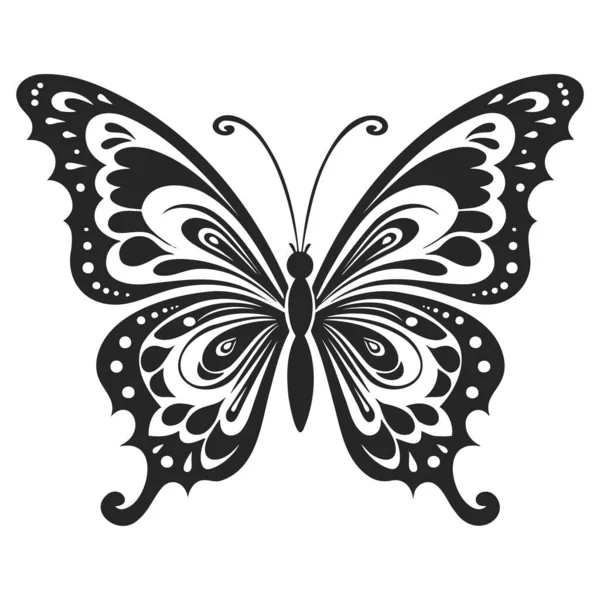 Icône Papillon Isolé Sur Fond Blanc — Image vectorielle