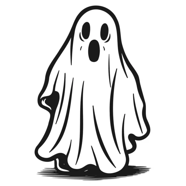 Cute Duch Izolowany Wektor Halloween Koncepcja Duchy Kreskówek Spooky Wektor — Wektor stockowy