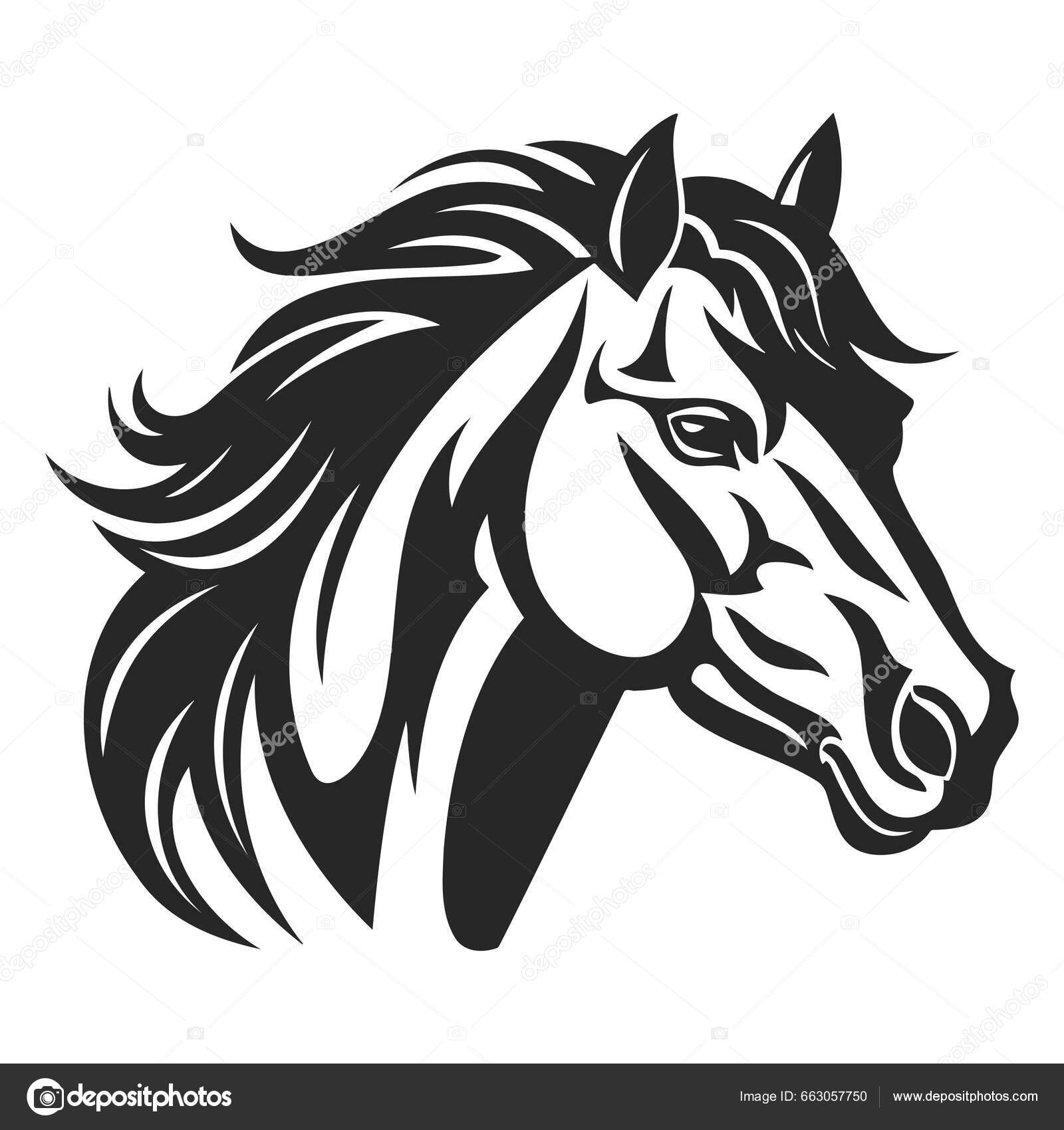 Vector Silhouette Horse Head Stock Vector by ©lekichik 663057750