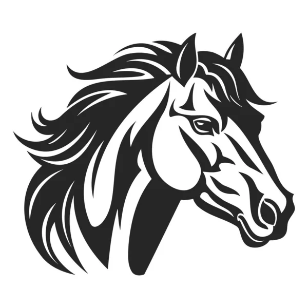 Silueta Vektor Hlavou Koně — Stockový vektor