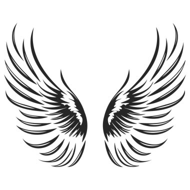 Kanat silueti. vektör illüstrasyon simgesi.