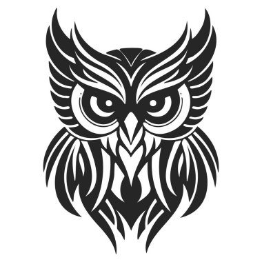 beyaz arkaplan üzerinde düzenlenebilir çizgileri olan baykuş çizgi tasarımı -