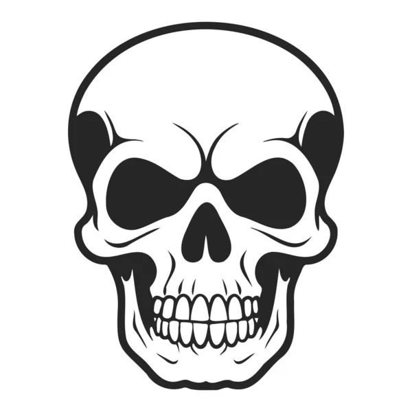 Black White Human Skull Lower Jaw — Stock Vector