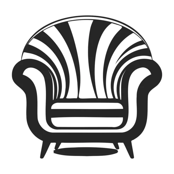 现代家具 舒适椅子的简单直线轮廓 涂鸦设计矢量插图 Eps — 图库矢量图片