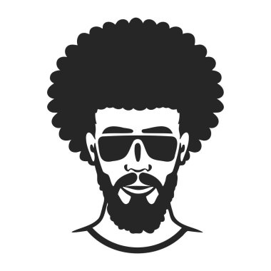 Afrikalı Erkekler Vektörü, Afro Adamlar, Siyah Adam Vektörü, Afrikalı Afrikalı Afrikalı Afrikalı Afro Amerikalı erkek yüzü, kıvırcık saç stili Siyahi Erkekler Silueti.