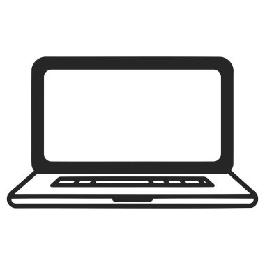 Dizüstü bilgisayarın el çizimi. Perspektif görünümü.