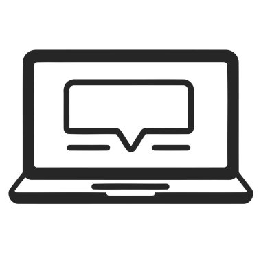 Dizüstü bilgisayarın el çizimi. Perspektif görünümü.