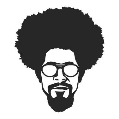 Afrikalı Erkekler Vektörü, Afro Adamlar, Siyah Adam Vektörü, Afrikalı Afrikalı Afrikalı Afrikalı Afro Amerikalı erkek yüzü, kıvırcık saç stili Siyahi Erkekler Silueti.
