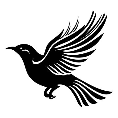 Mırıldayan kuş silueti. İzole vektör