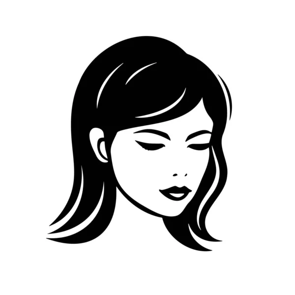 Изображение Лица Девушки Логотип Женщины Белом Фоне Вектор Eps — стоковый вектор