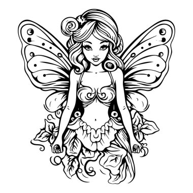 Güzel peri. Vektör illüstrasyonu EPS 10