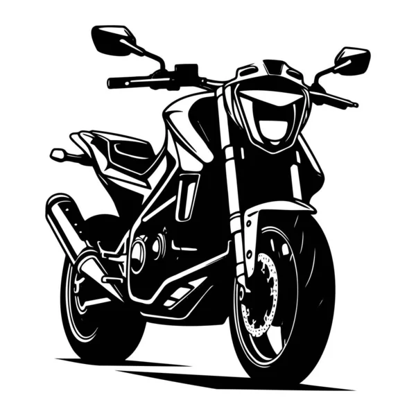 摩托车图标或标志 摩托车的矢量黑色轮廓 Eps — 图库矢量图片