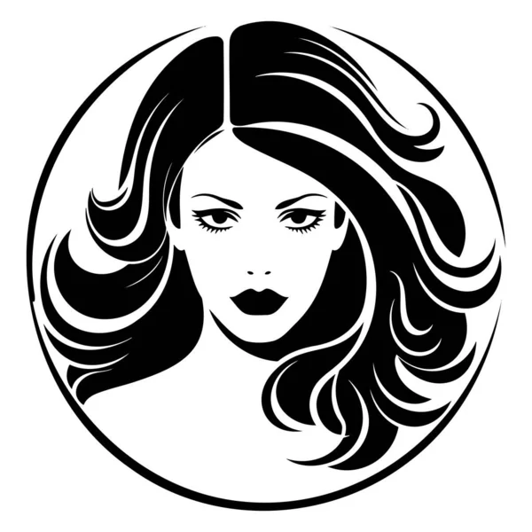 Ilustración Las Mujeres Icono Estilo Pelo Corto Logotipo Las Mujeres — Vector de stock