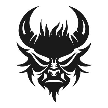 Şeytani yüz beyaz arka plan. EPS 10