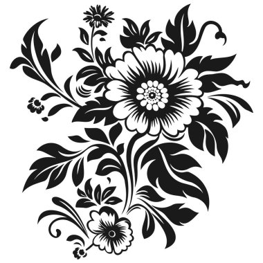 Çiçek süsü, gravür, sınır, çiçekli retro desen, antika tarzı, akanthus, yapraklı girdap dekoratif element Eps 10