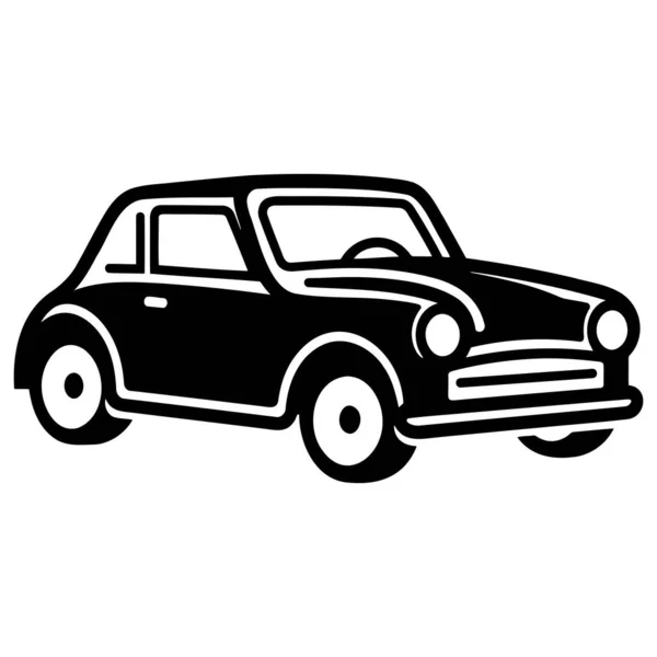 Car Monochrome Icon White Background Eps — Stock Vector