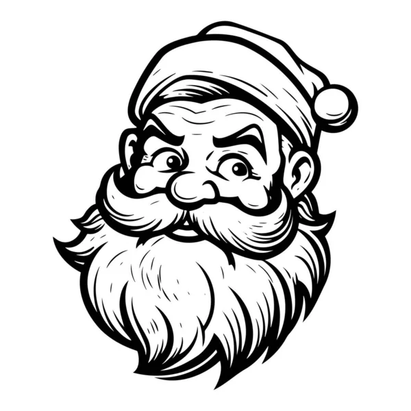 stock vector santa claus face beard moustache happy xmas christmas new year outline thin line vector icon