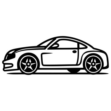 - Araba. Beyaz arkaplanda tek renkli ikon. EPS 10