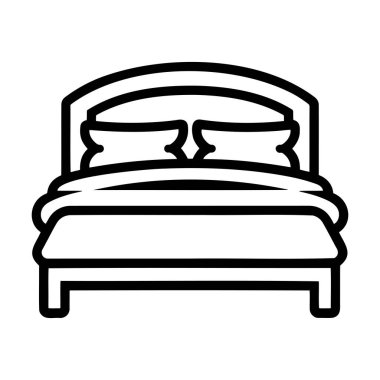 Çift yatak vektör ikonu. EPS 10