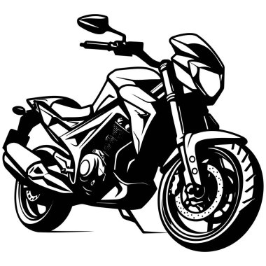 Motosiklet ikonu ya da tabela. Siyah bir motosiklet silueti. EPS 10