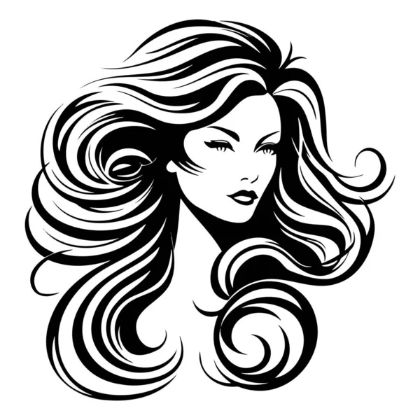 Ilustración Las Mujeres Icono Estilo Pelo Corto Logotipo Las Mujeres — Vector de stock