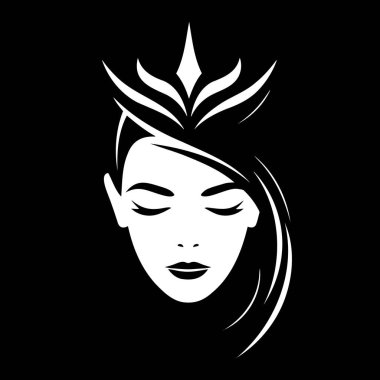 Kraliçe 'nin siyah silueti. Kraliçe tarafının geleneksel görüntüsü. EPS 10