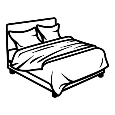 Çift yatak vektör ikonu. EPS 10