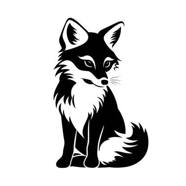 Fox Vector illüstrasyonu. Fox Vintage Logo Vektörü