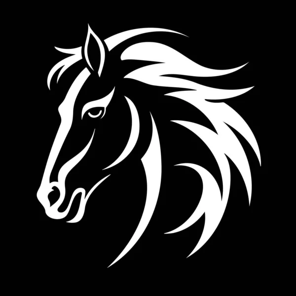 Vector Silhouette Horse Head — Stock Vector