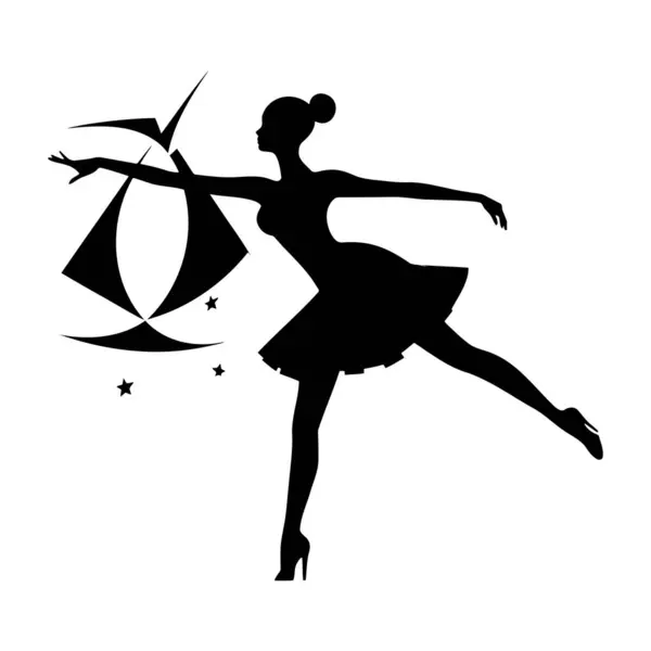 Vector Silueta Aislada Una Bailarina Eps — Archivo Imágenes Vectoriales