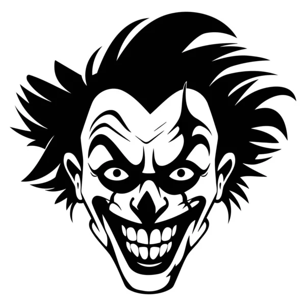 Ikoon Kwade Clown Zwart Wit Vector Illustratie Eps — Stockvector