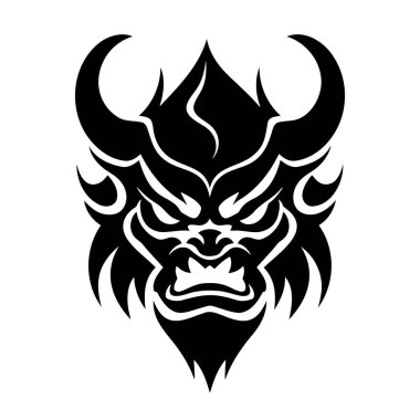 Şeytani yüz beyaz arka plan. EPS 10