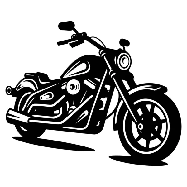Motorrad Ikone Oder Schild Vektor Schwarze Silhouette Eines Motorrads Eps — Stockvektor